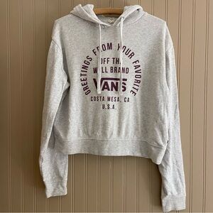 Vans Light Grey Cropped Hoodie Sweater Women’s Size Small